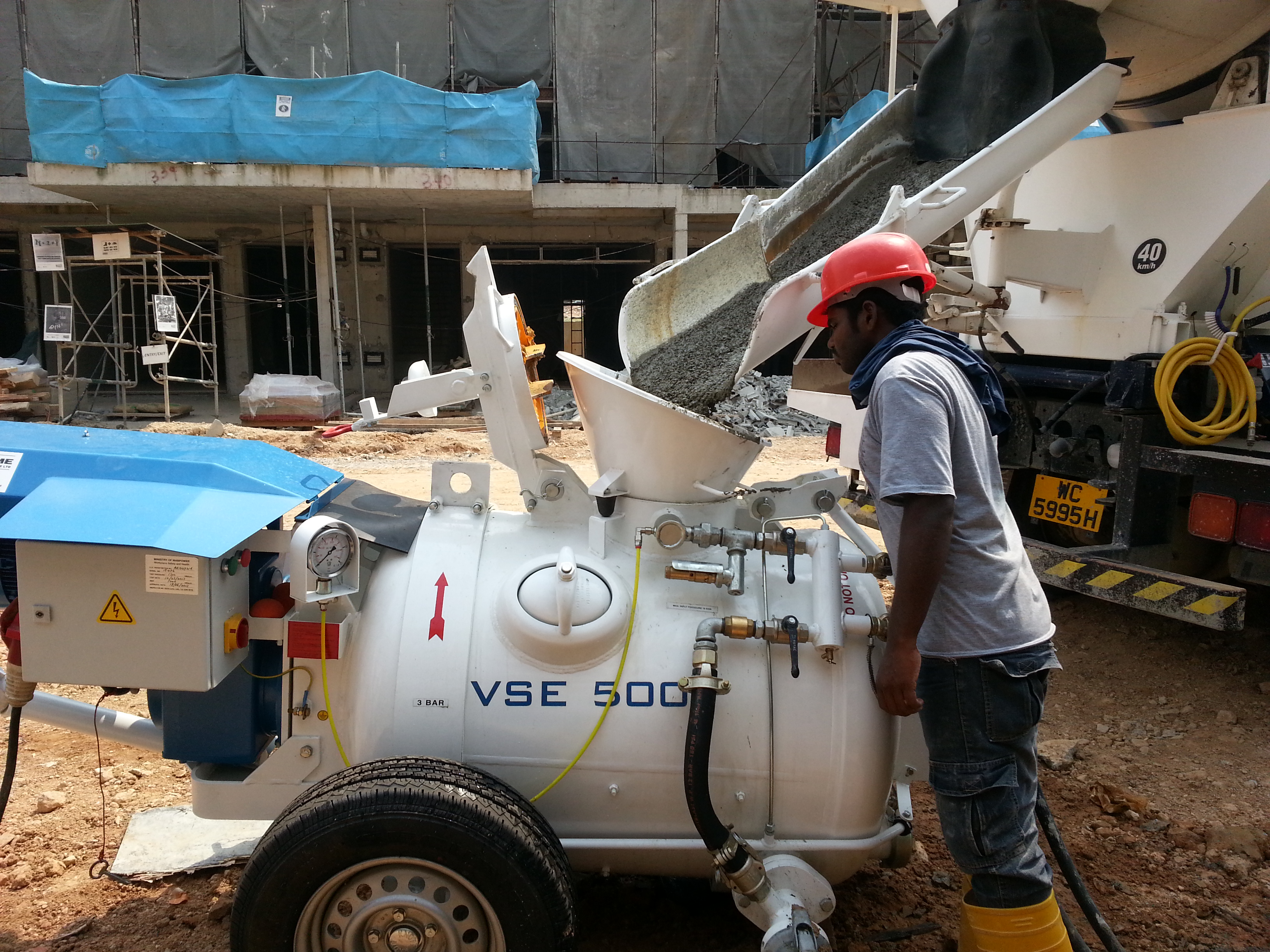 MM VSE 500 Sand/Screed Pump at Singapore Residential Project