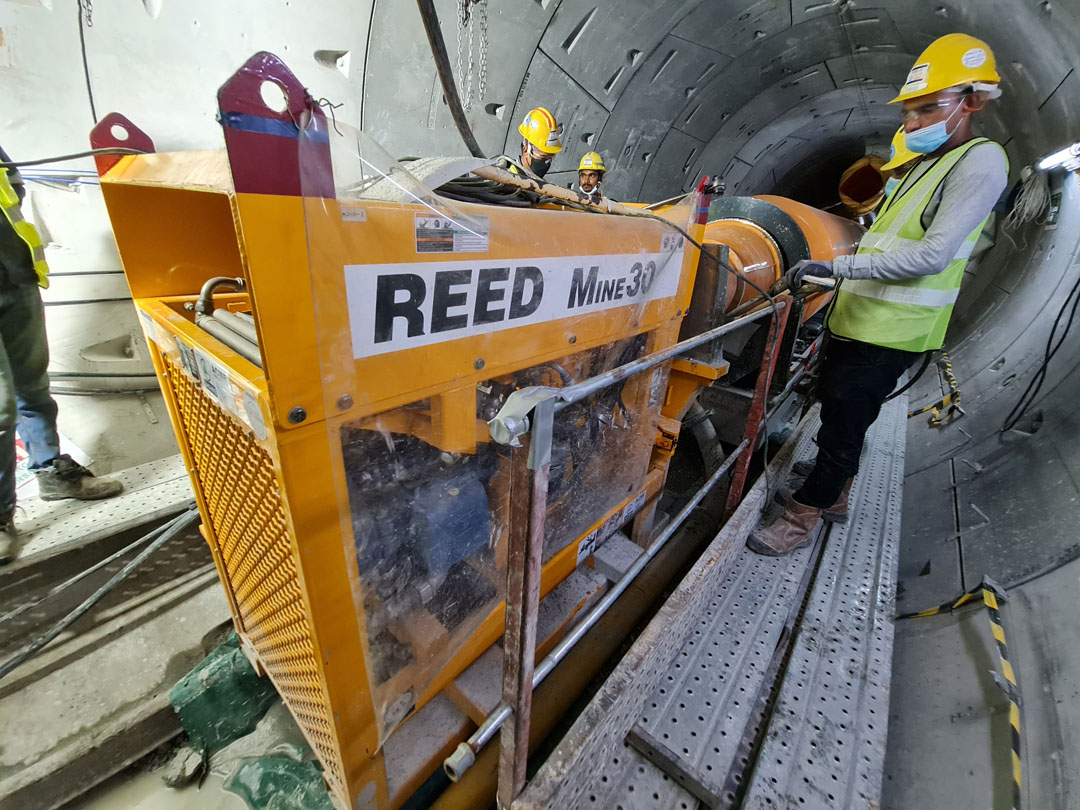 REED Underground Tunnel Fibre Concrete Casting Project