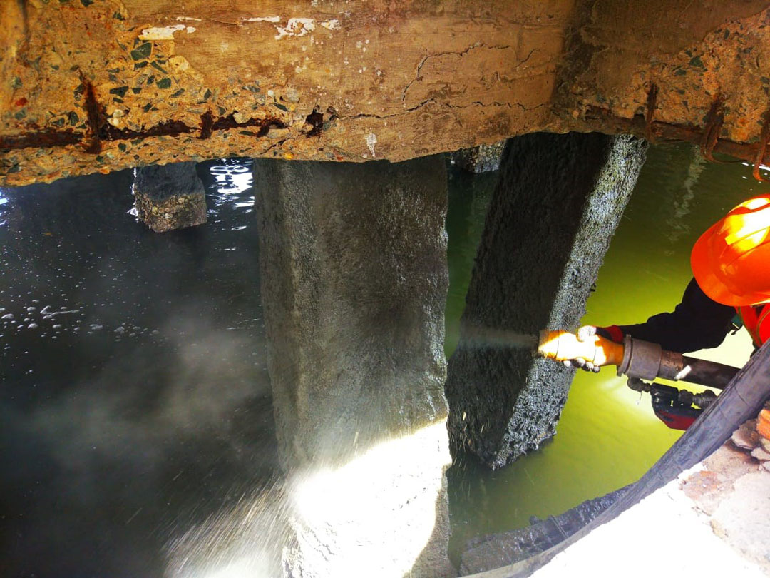 REED SOVA Gunite Dry Shotcrete Bridge Support Repair