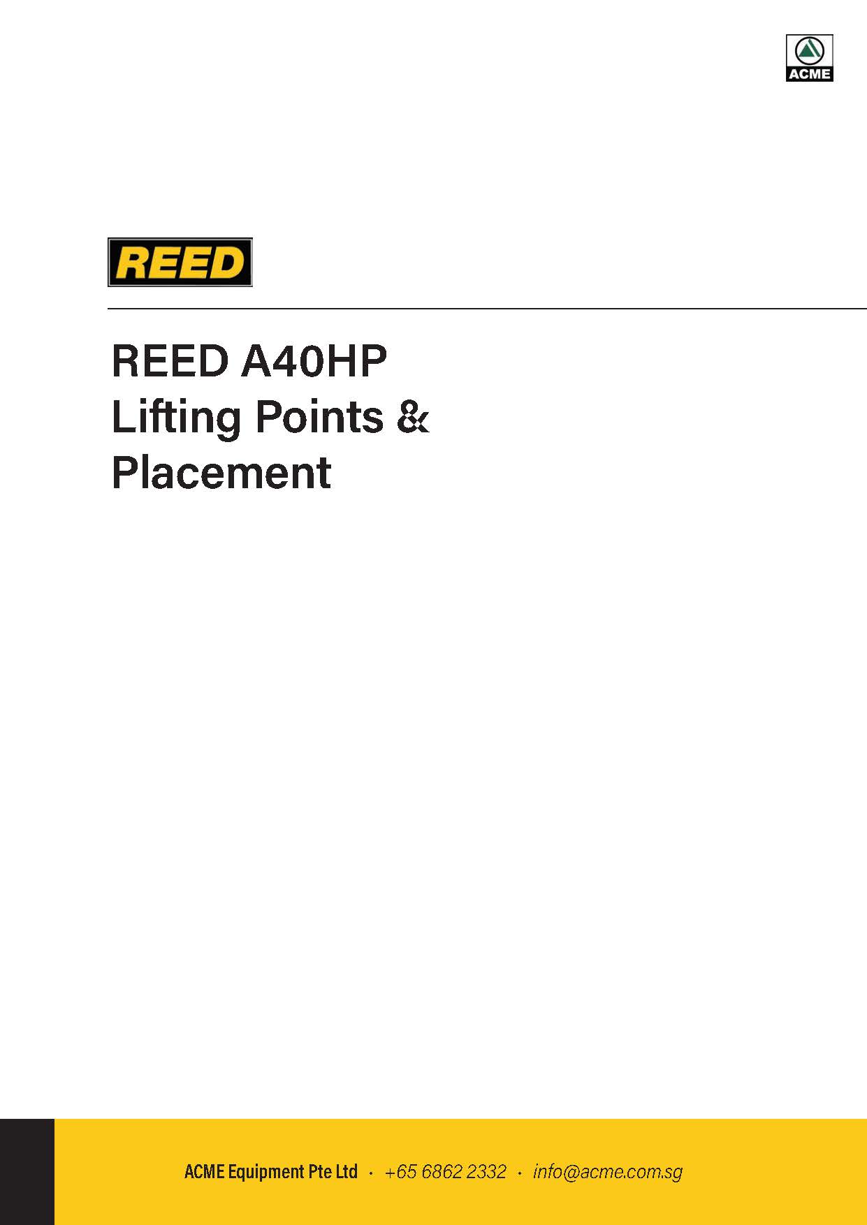 REED A Series Lifting Point Guide