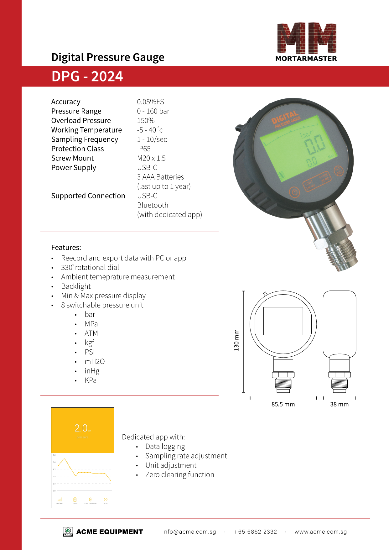 MortarMaster Digital Pressure Gauge Brochure